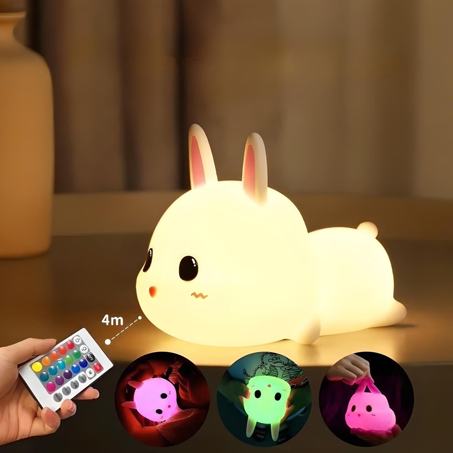 Veilleuse Lapin 8 Couleurs