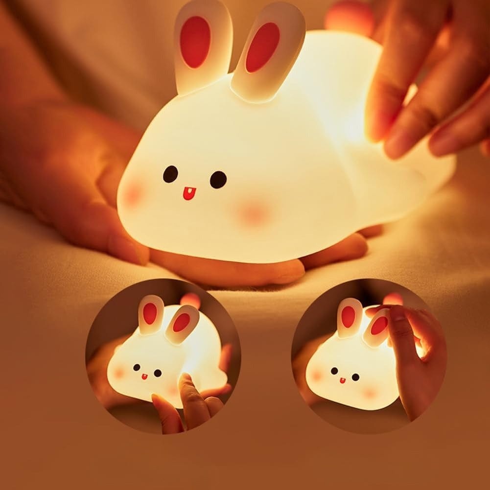 Veilleuse lapin avec capteur tactile pour bébé et enfant