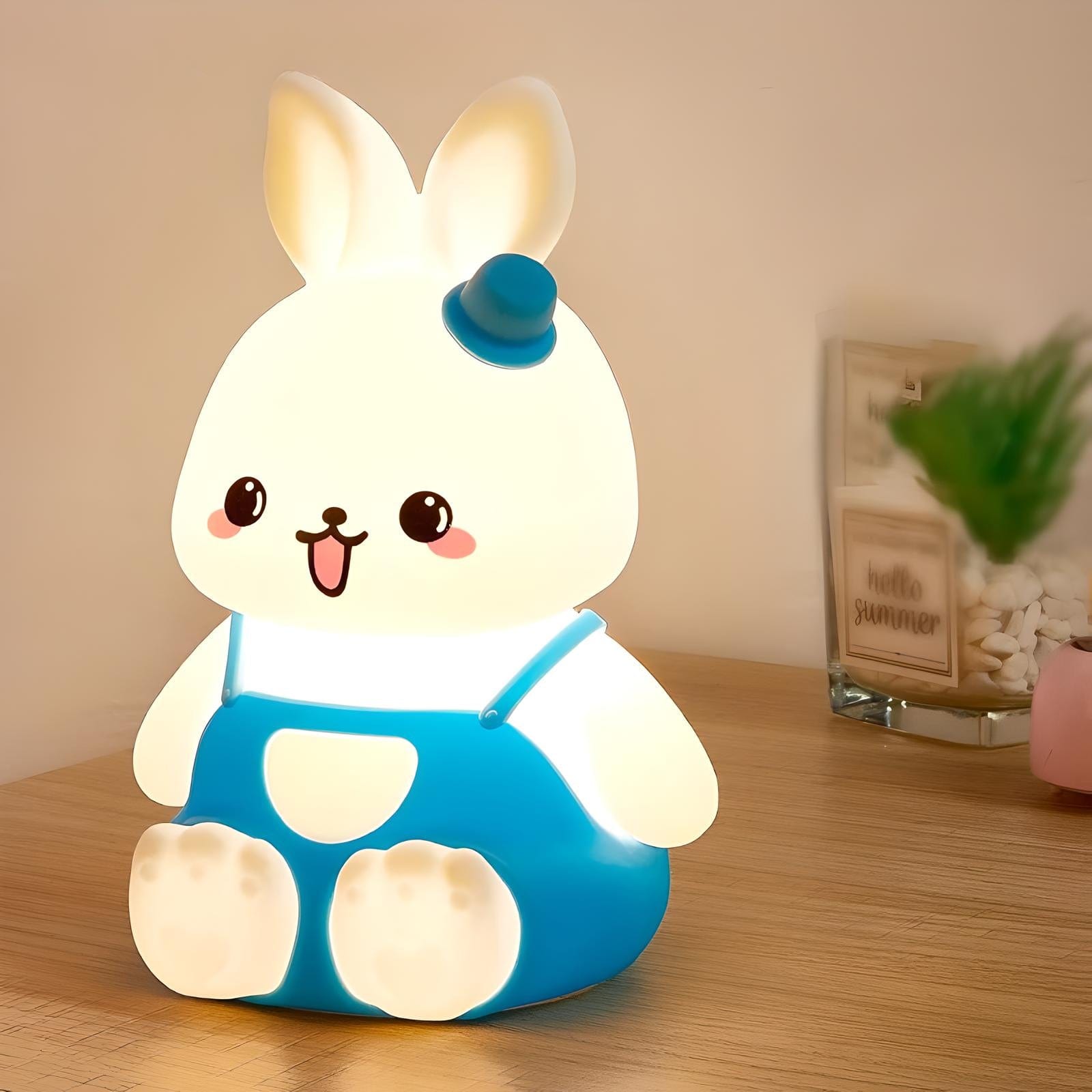 Veilleuse Lapin Enfant Bleu