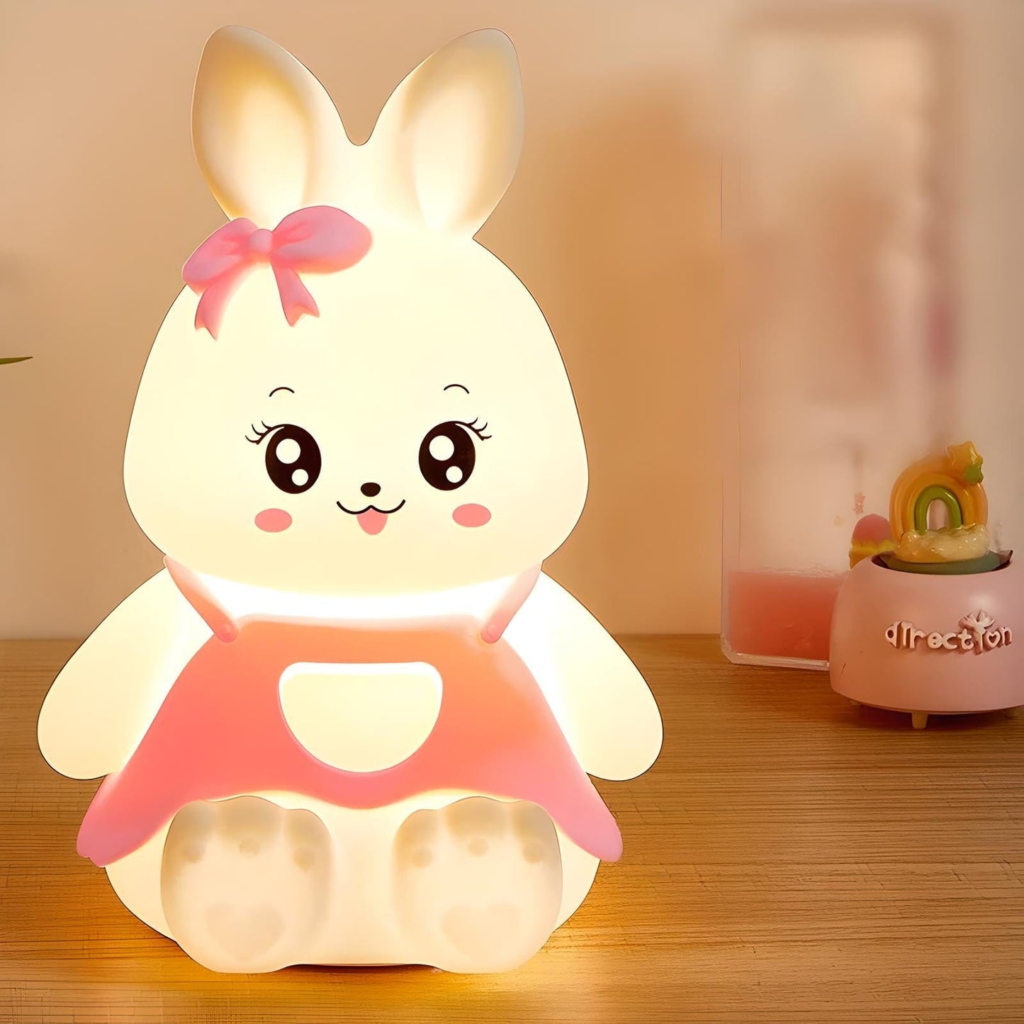 Veilleuse Lapin Enfant Rose
