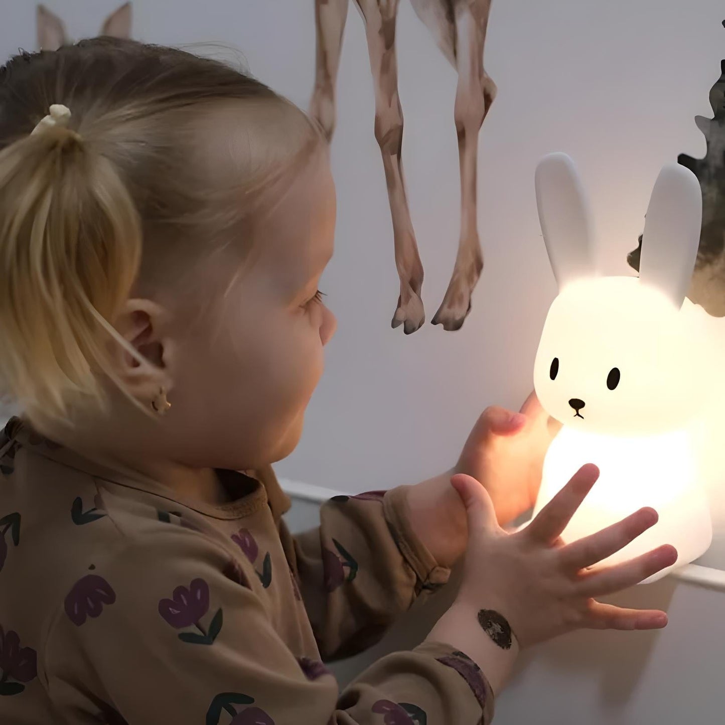 Veilleuse Lapin Multicolore en Silicone