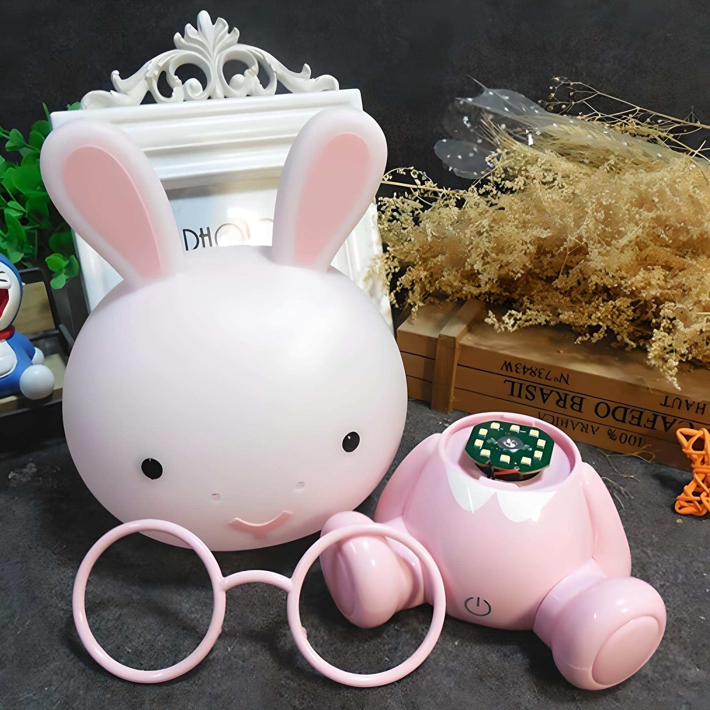 Veilleuse Lapin Rose à Lunettes