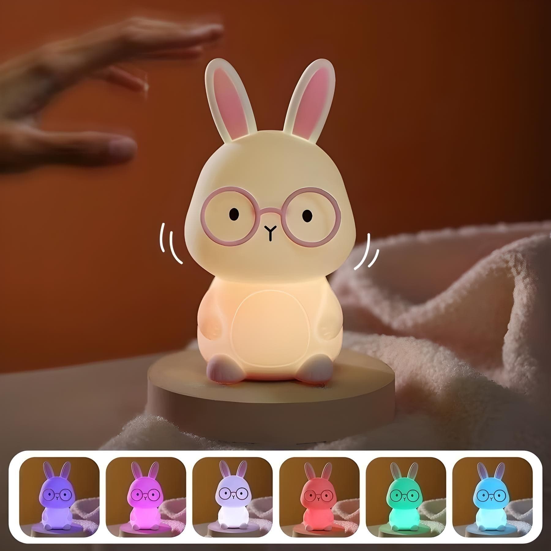 Veilleuse Lapin Tactile pour Bébé