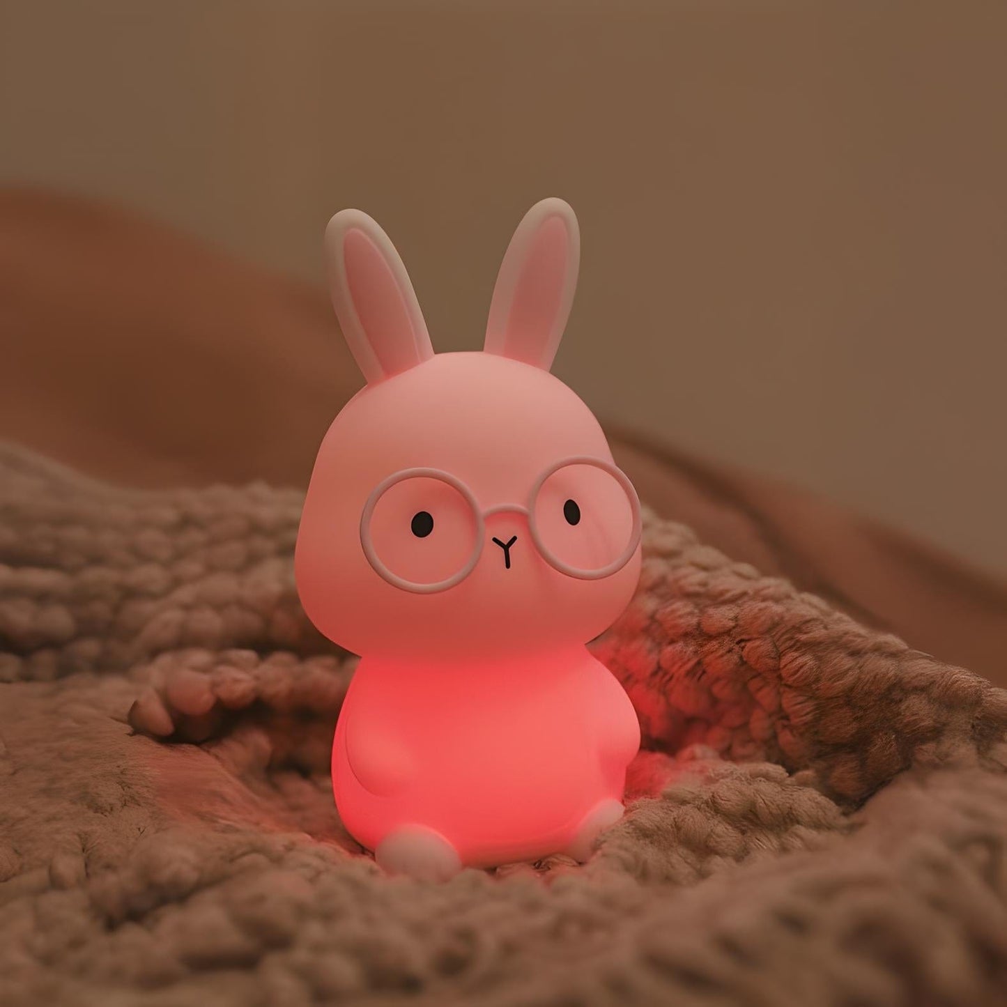 Veilleuse Lapin Tactile pour Bébé Rose