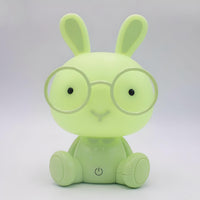 Veilleuse Lapin Vert à Lunettes
