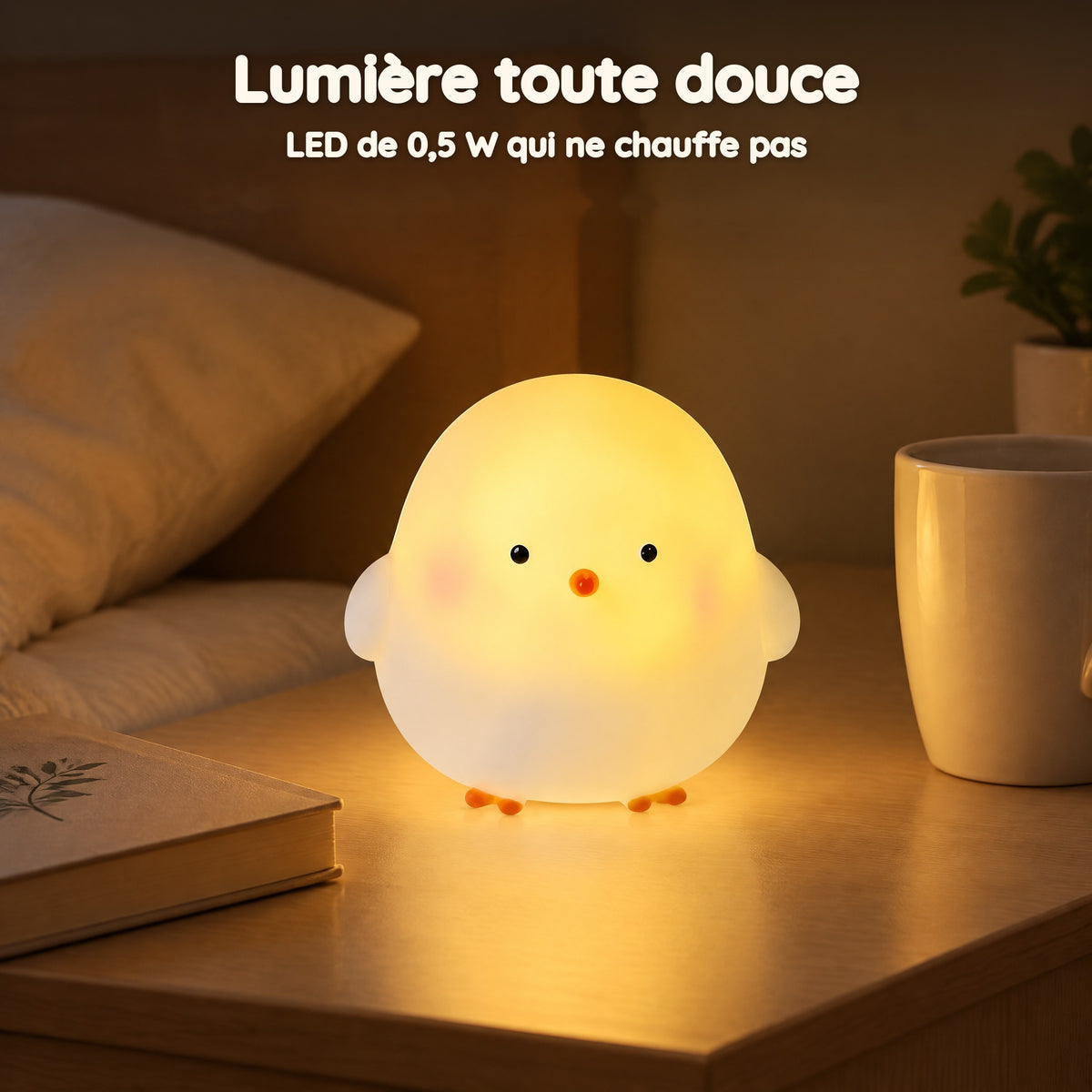 Veilleuse Mignonne Poussin – Lumière toute douce