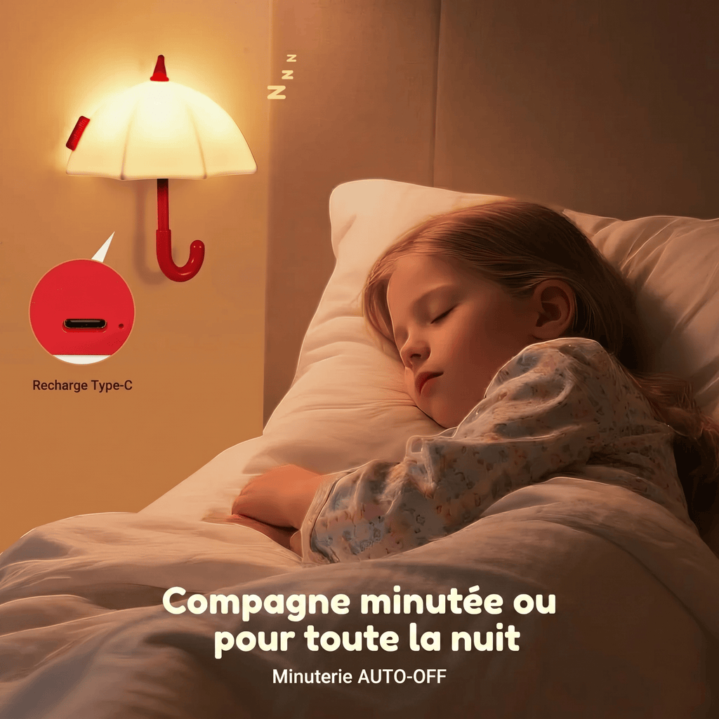 Veilleuse Murale Parapluie en Silicone Rechargeable