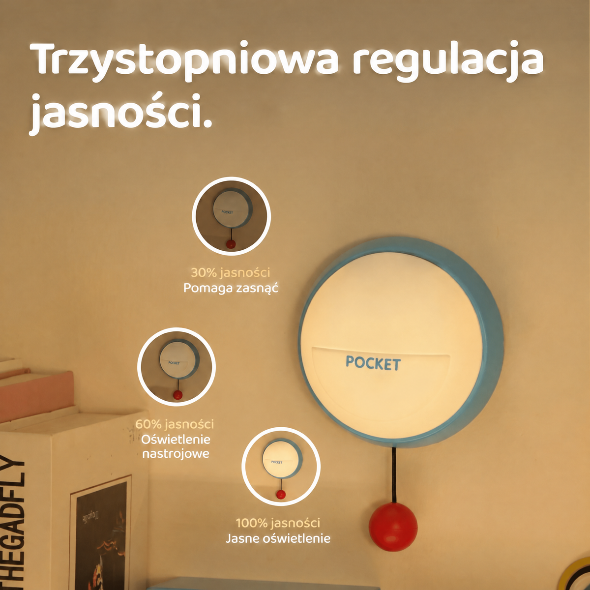 Ładowana ścienna lampka nocna z silikonu