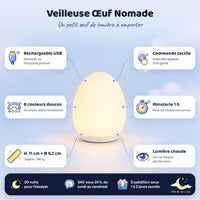 Veilleuse Œuf Nomade – caractéristiques et dimensions