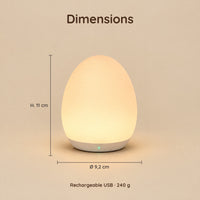 Dimensions – Veilleuse Œuf Nomade
