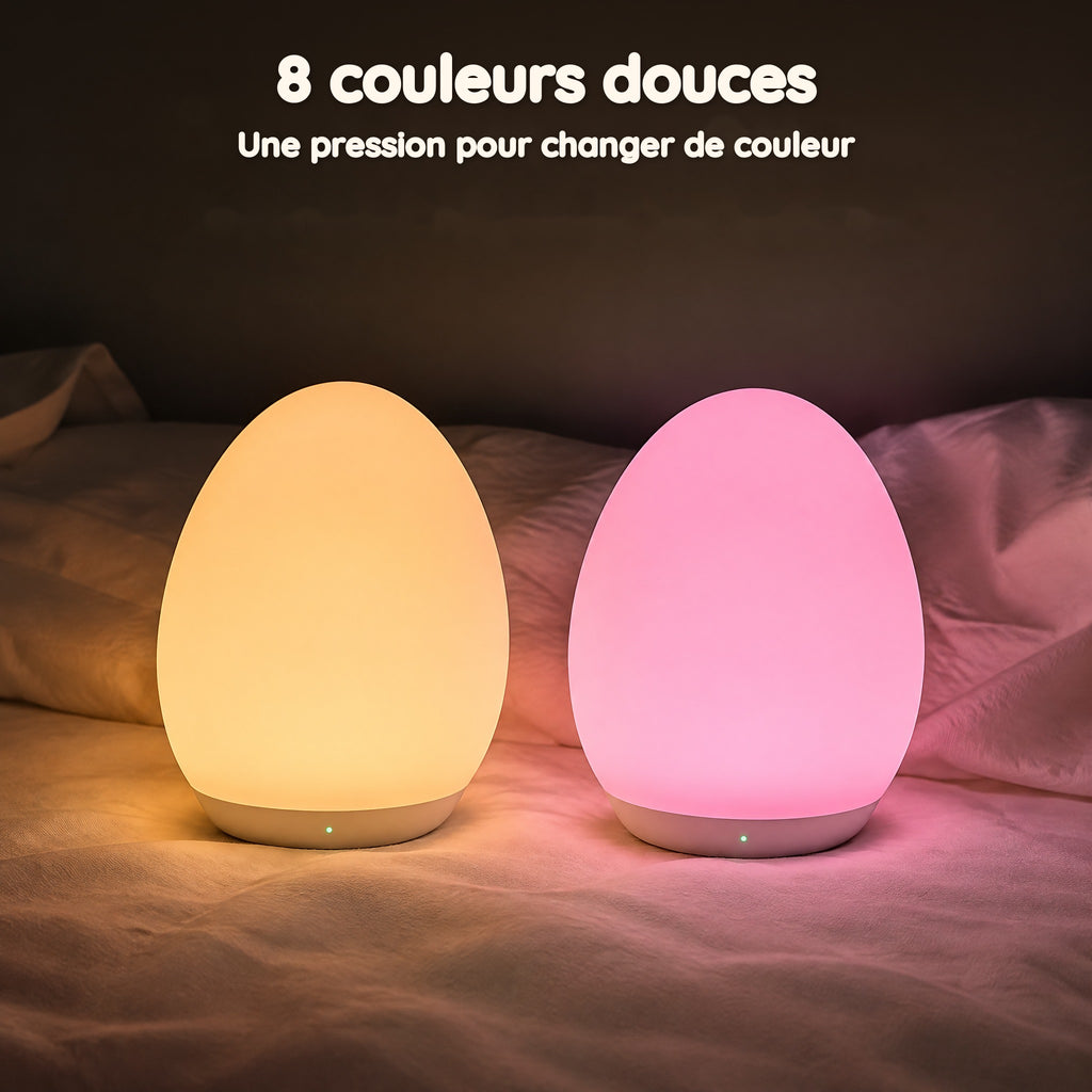 Veilleuse Œuf Nomade – 8 couleurs douces