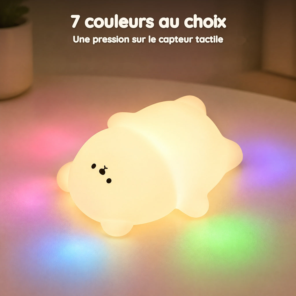 Veilleuse Ourson en Silicone – 7 couleurs au choix