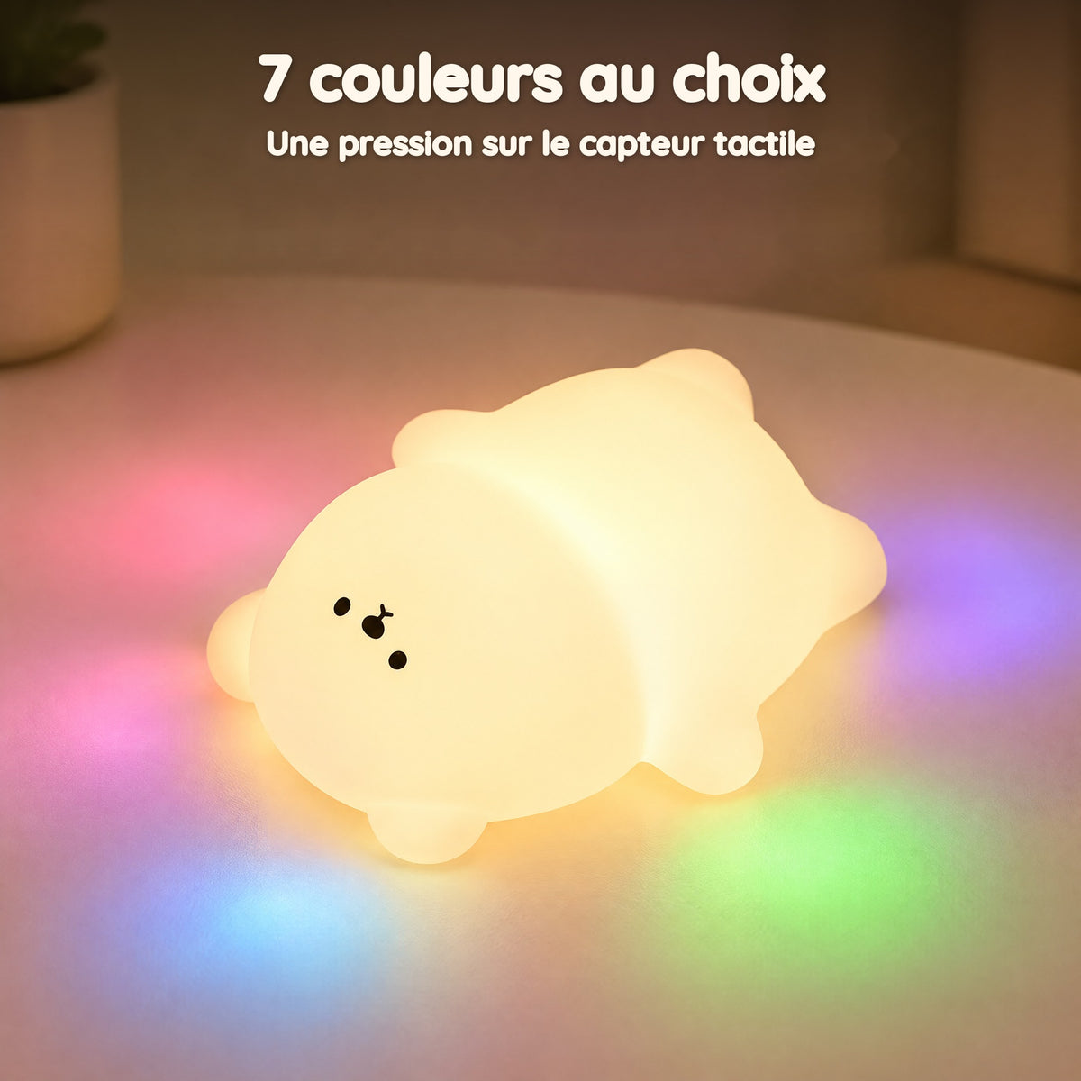Veilleuse Ourson en Silicone – 7 couleurs au choix