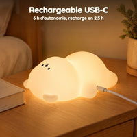 Veilleuse Ourson en Silicone – Rechargeable USB-C