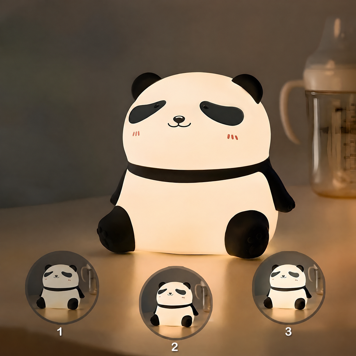 Luz quitamiedos panda de mejillas rosas