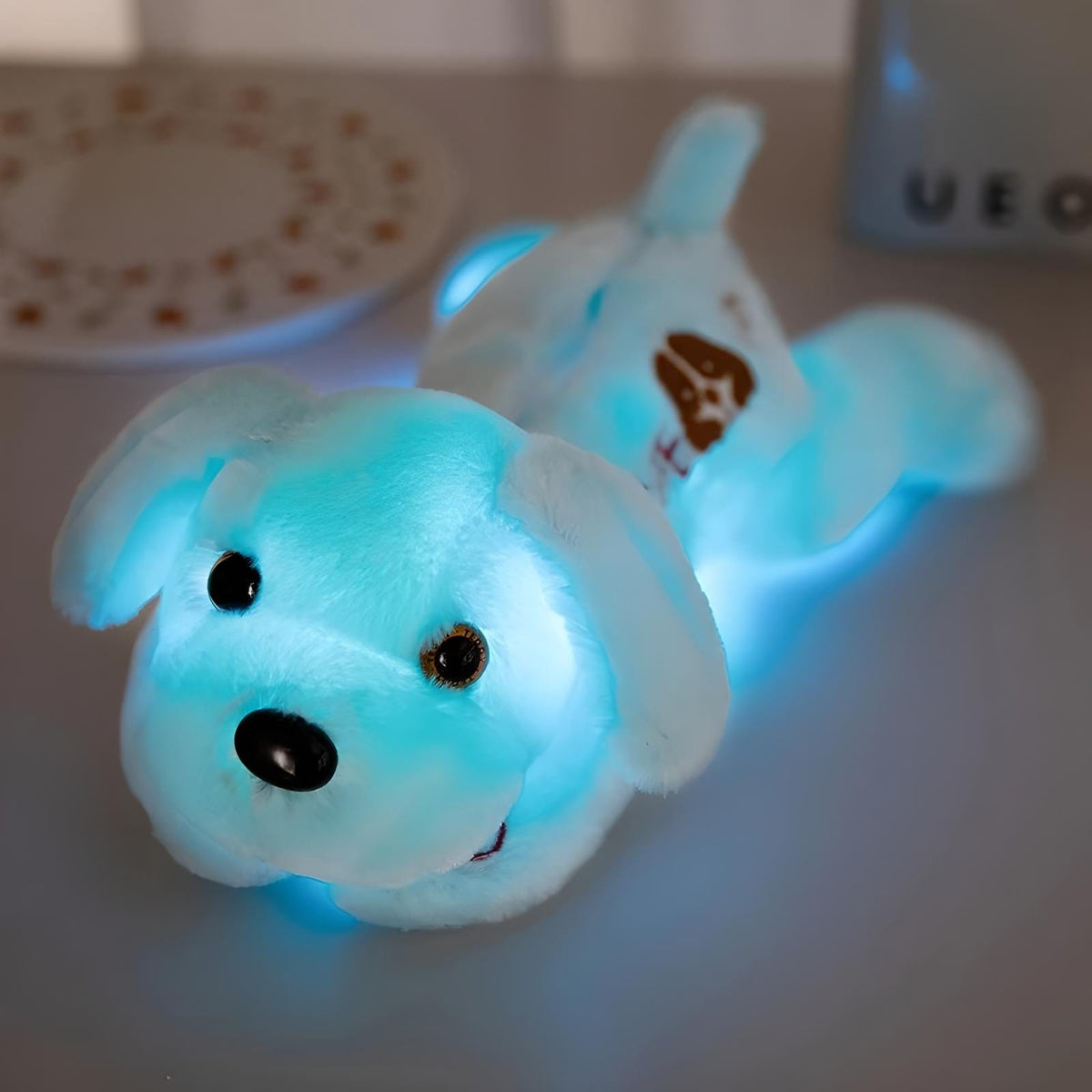 Veilleuse Peluche Chien Bleu