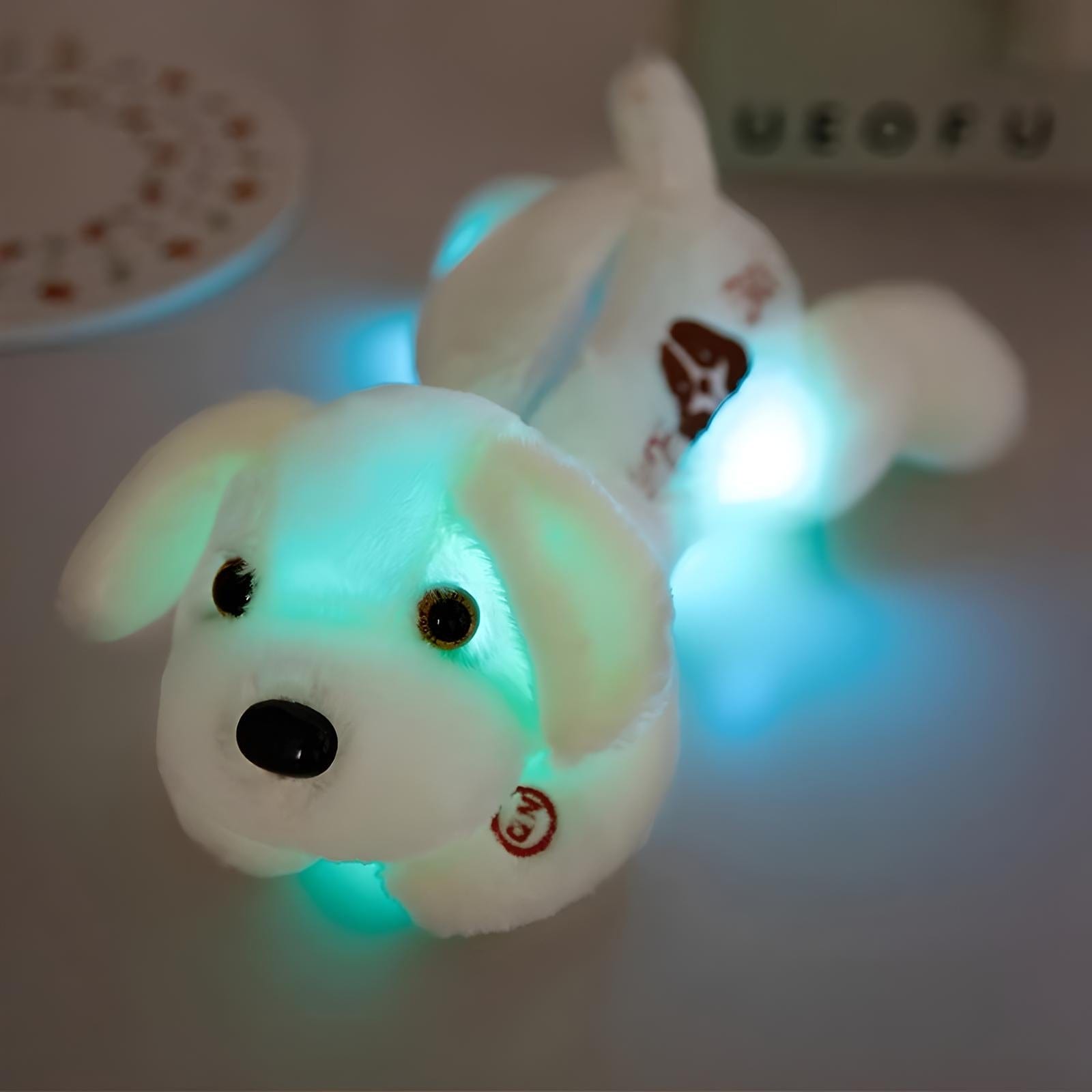 Veilleuse Peluche Chien Vert