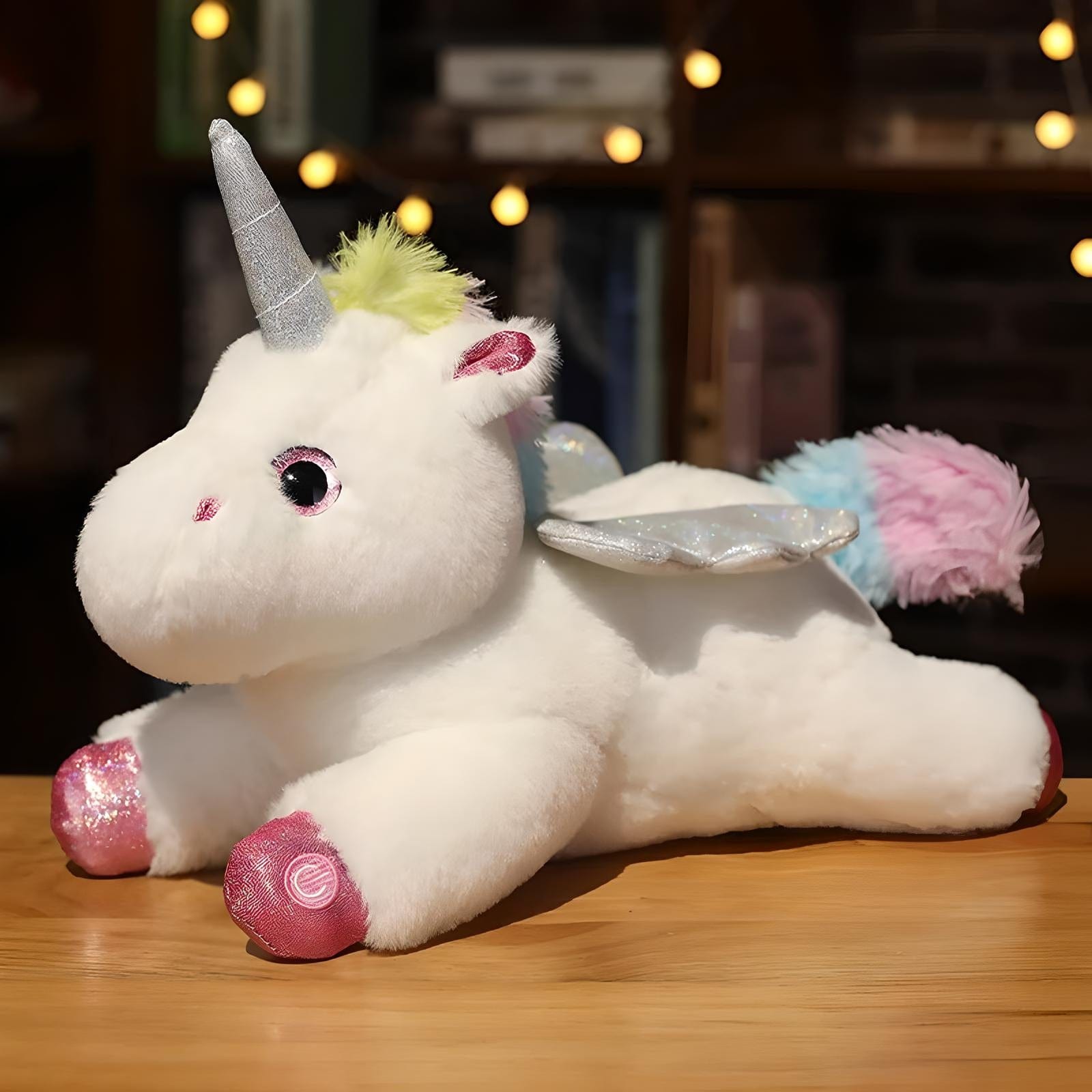 Veilleuse Peluche Licorne Blanc