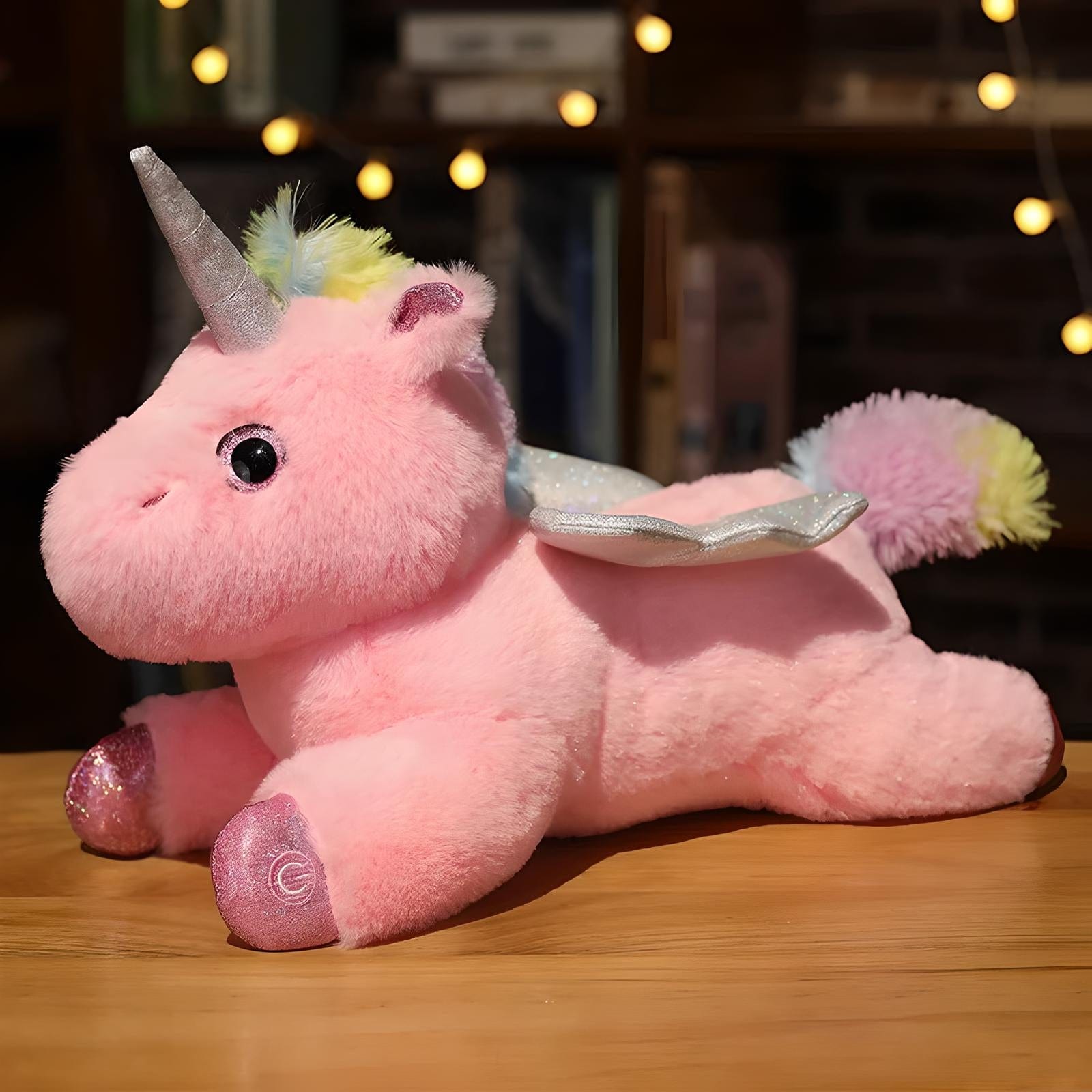 Veilleuse Peluche Licorne Rose