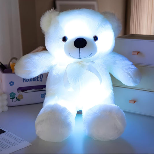 Veilleuse Peluche Ourson 30cm / Blanc