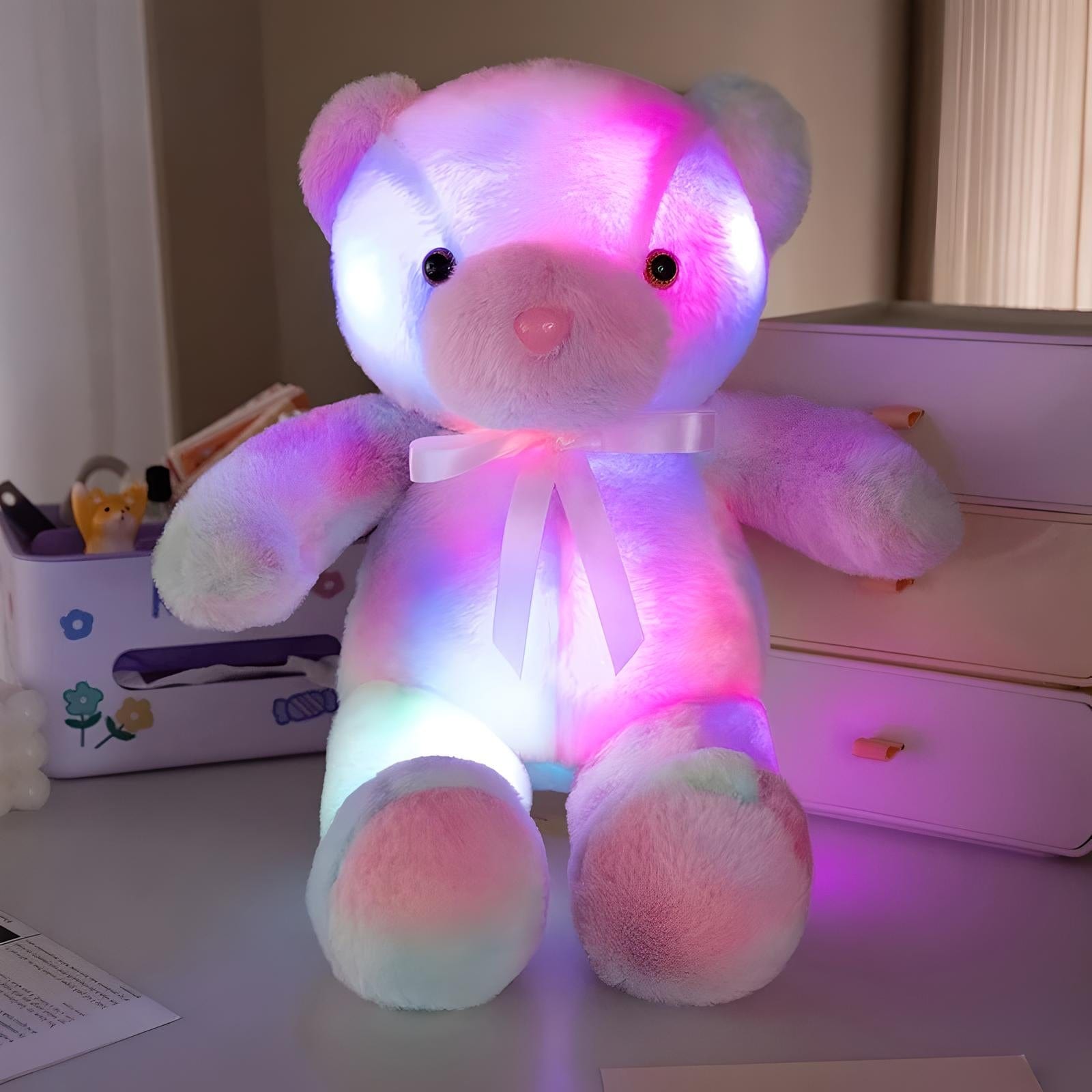 Veilleuse Peluche Ourson 30cm / Multicolore