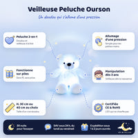 Veilleuse Peluche Ourson – caractéristiques et dimensions