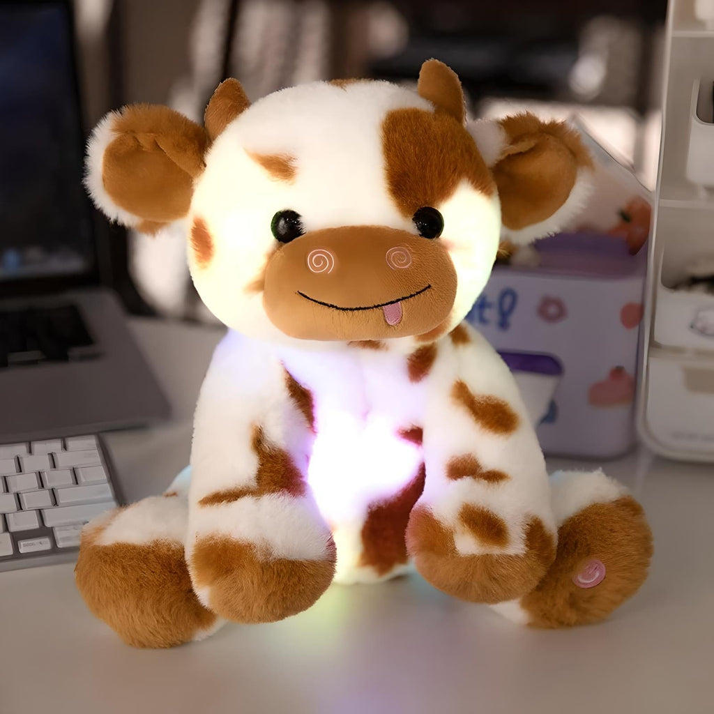 Veilleuse Peluche Vache 20cm / Marron