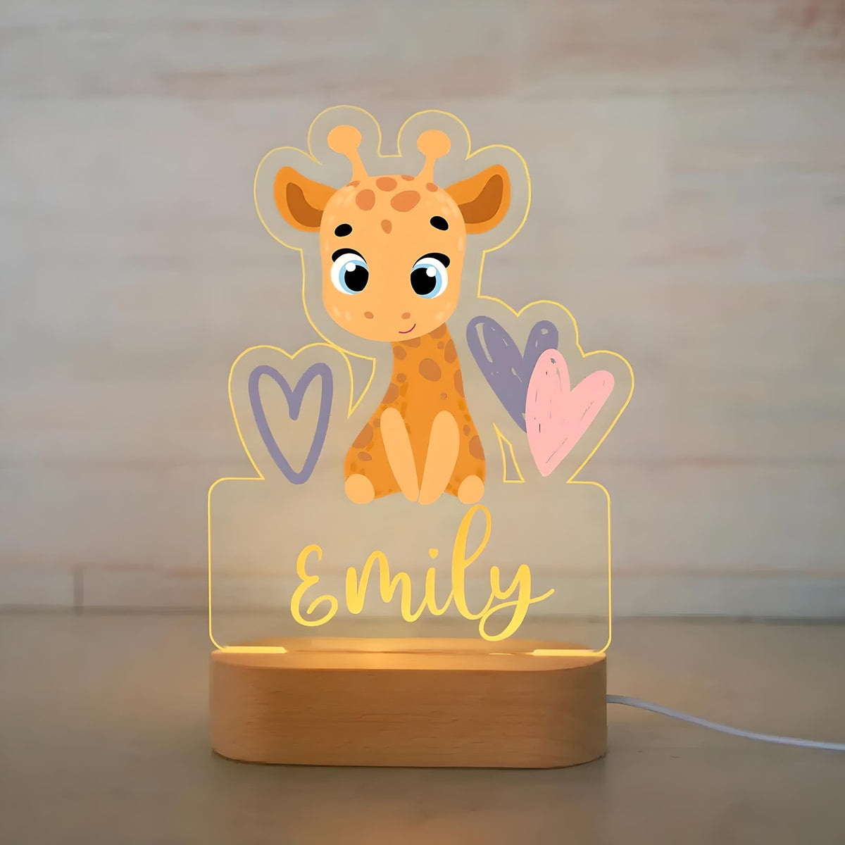 Veilleuse Personnalisée Girafe avec Prénom