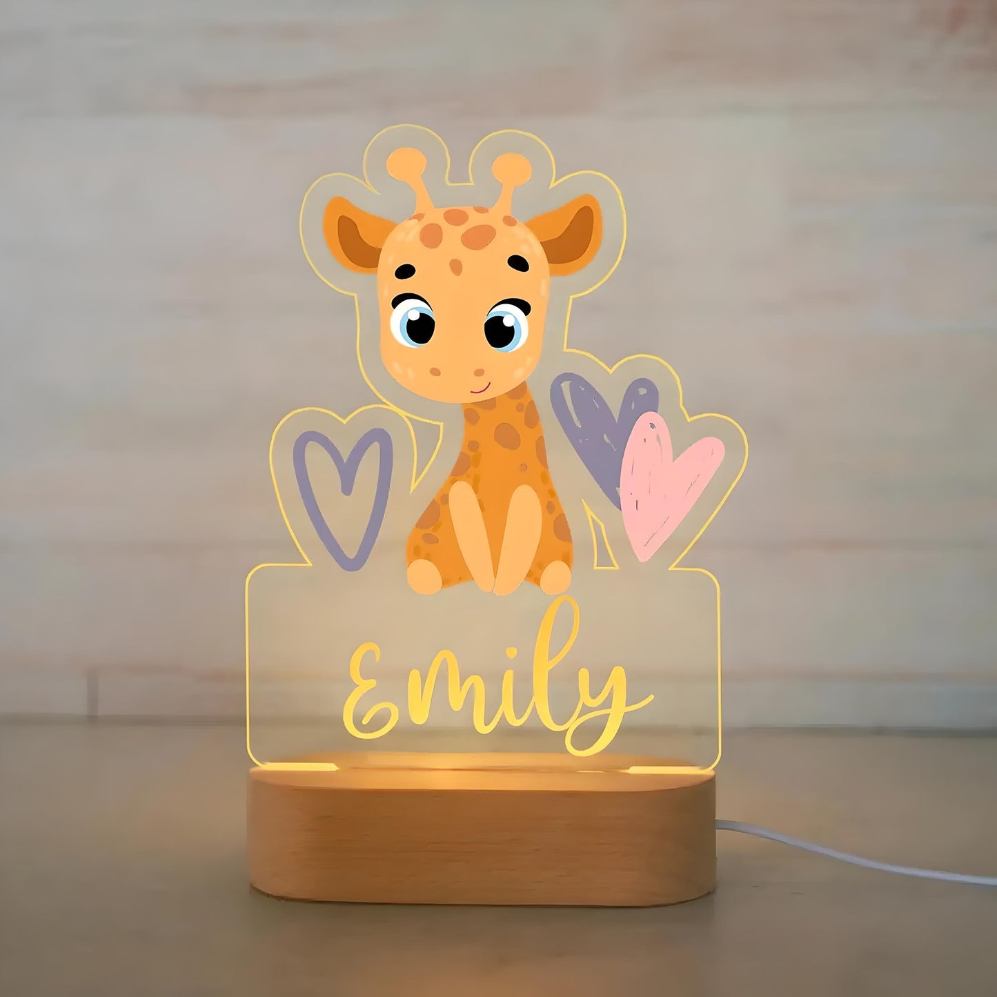 Veilleuse Personnalisée Girafe avec Prénom