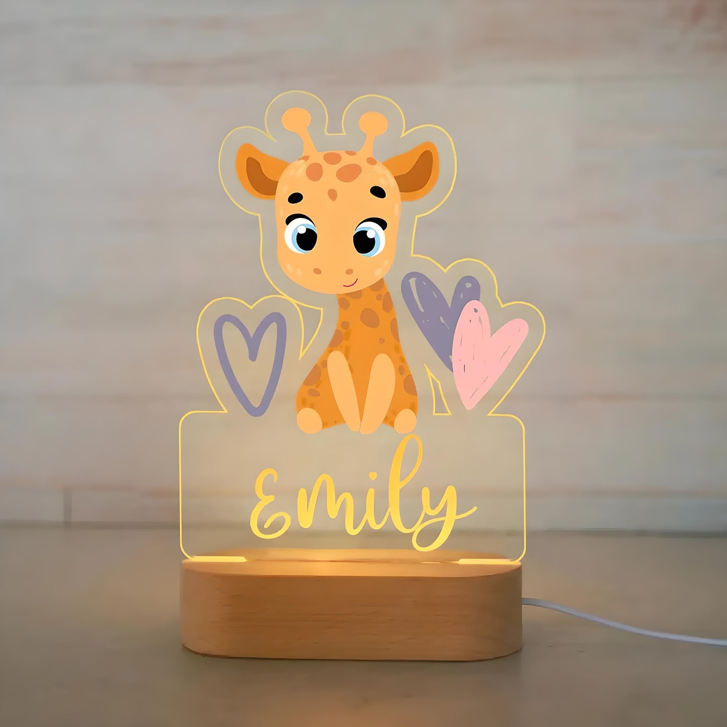 Veilleuse Personnalisée Girafe avec Prénom