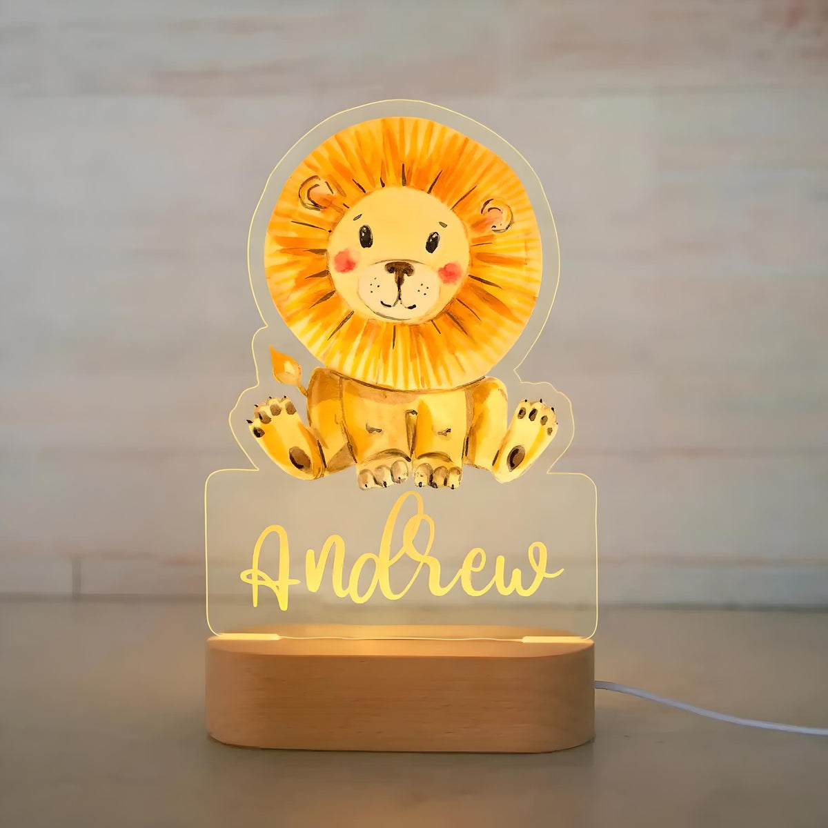 Veilleuse Personnalisée Lion avec Prénom
