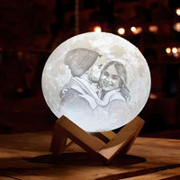 Veilleuse Personnalisée Lune Photo et Texte