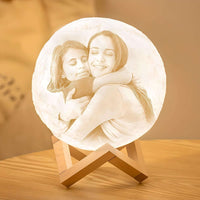 Veilleuse Personnalisée Lune Photo et Texte