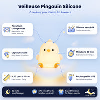 Veilleuse Pingouin LED en Silicone Nomade – caractéristiques et dimensions
