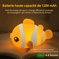 Veilleuse Poisson Rouge en Silicone Rechargeable