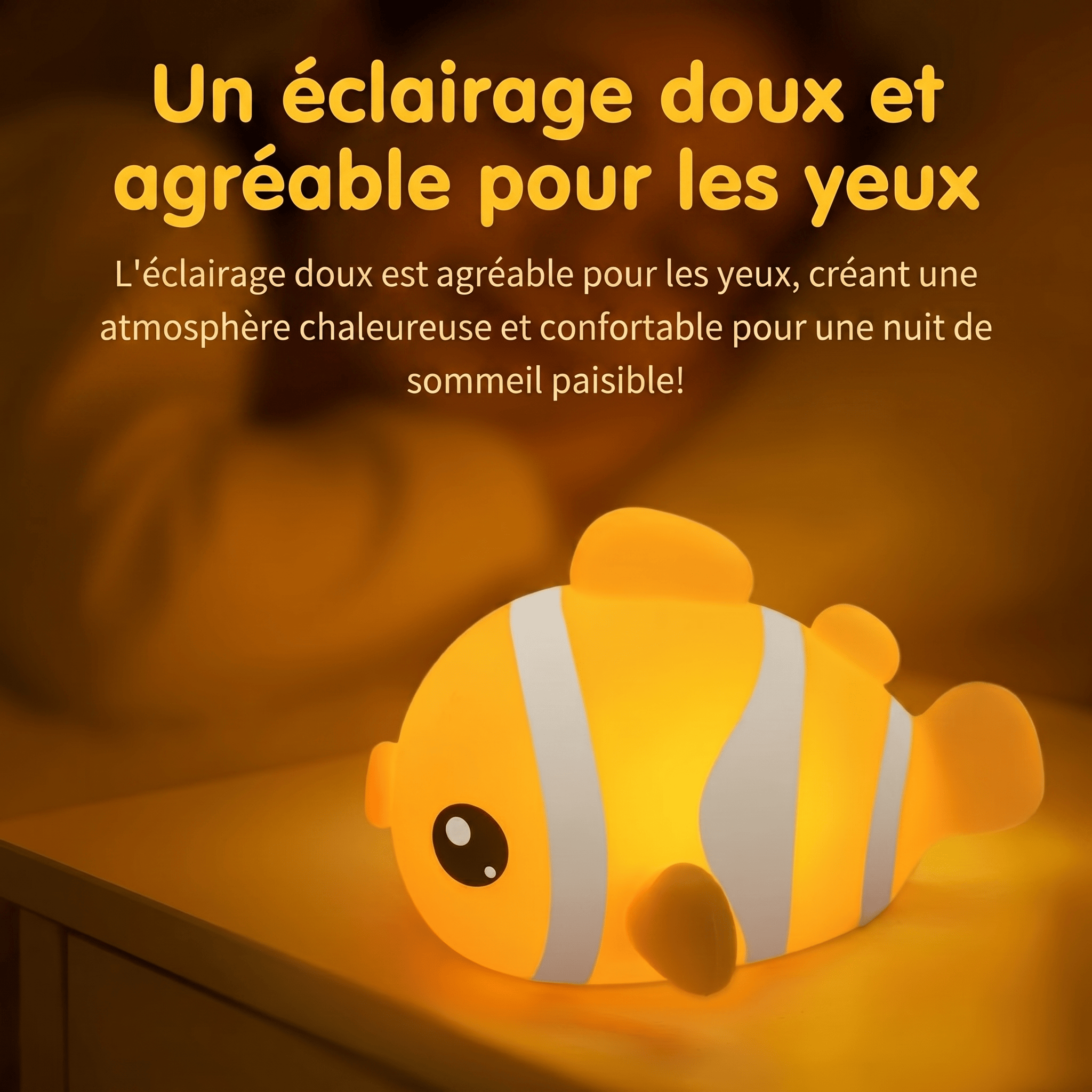 Veilleuse Poisson Rouge en Silicone Rechargeable