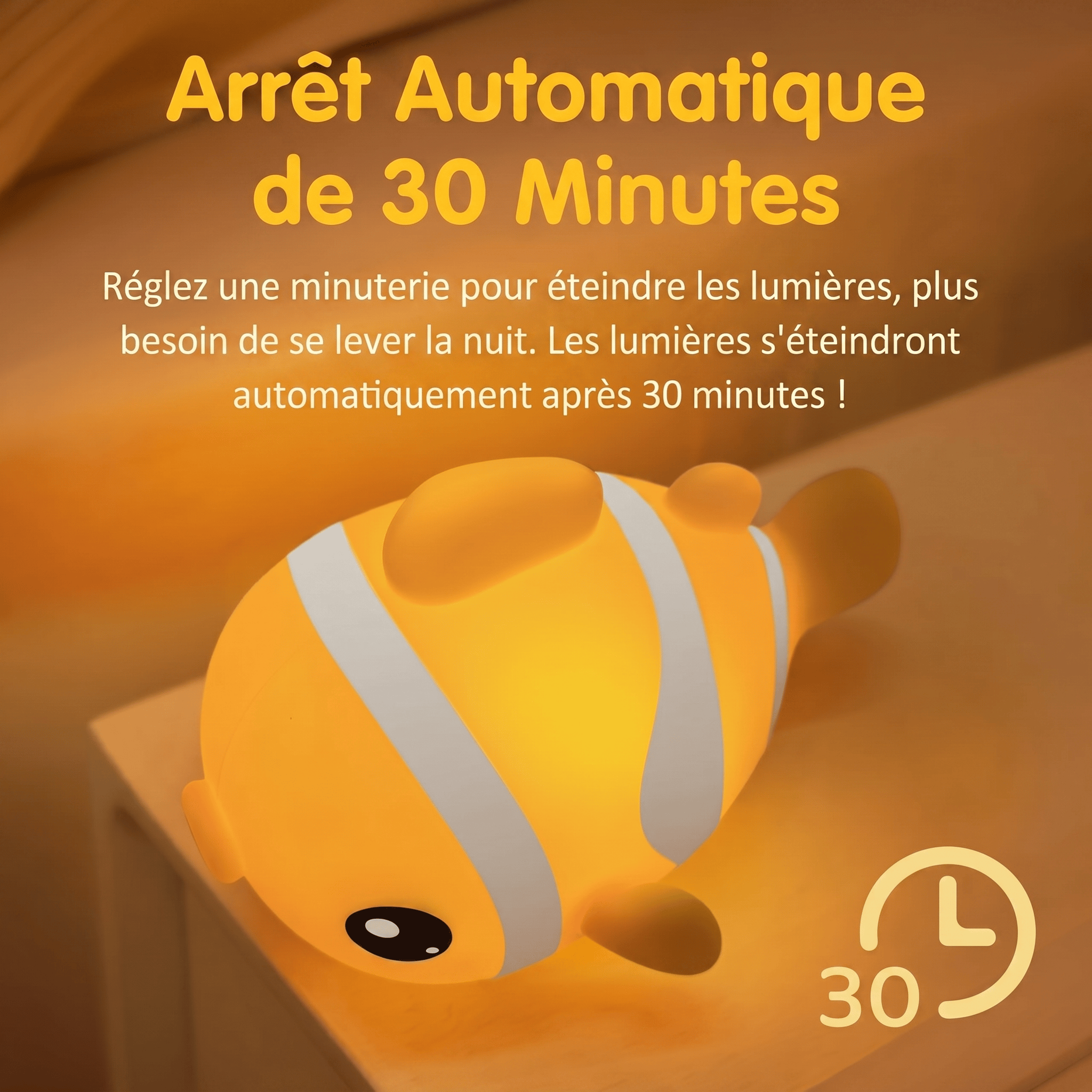 Veilleuse Poisson Rouge en Silicone Rechargeable