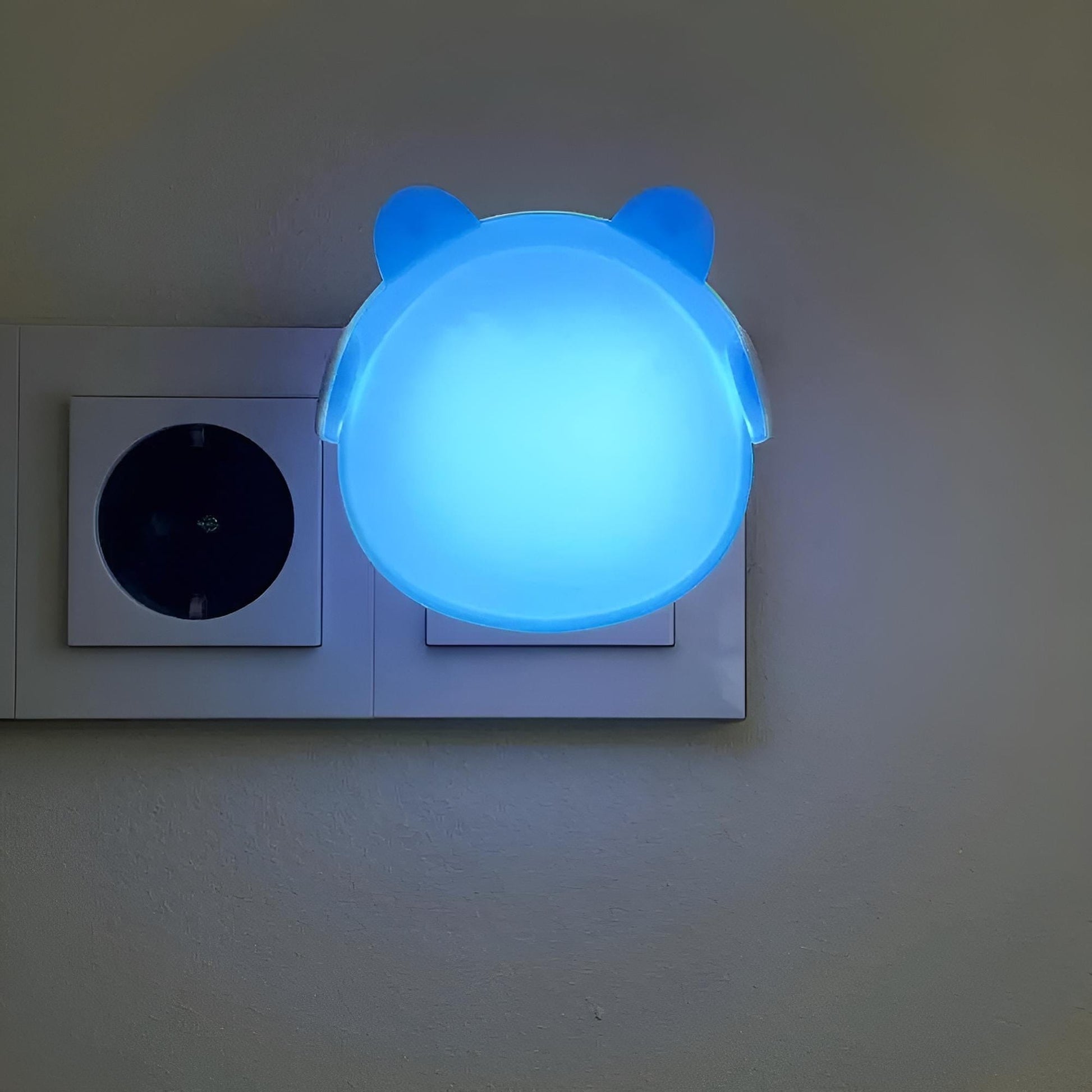 Veilleuse Prise LED Ourson Mignon Bleu