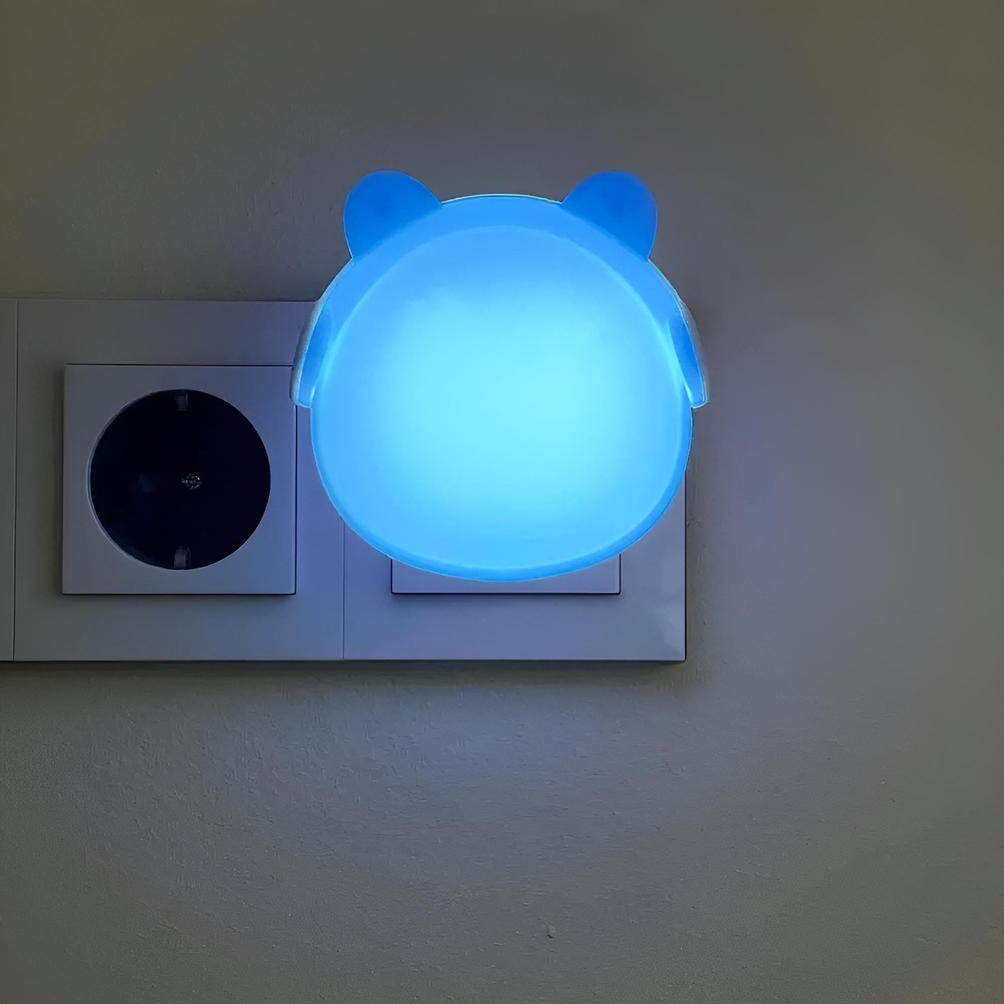 Veilleuse Prise LED Ourson Mignon Bleu