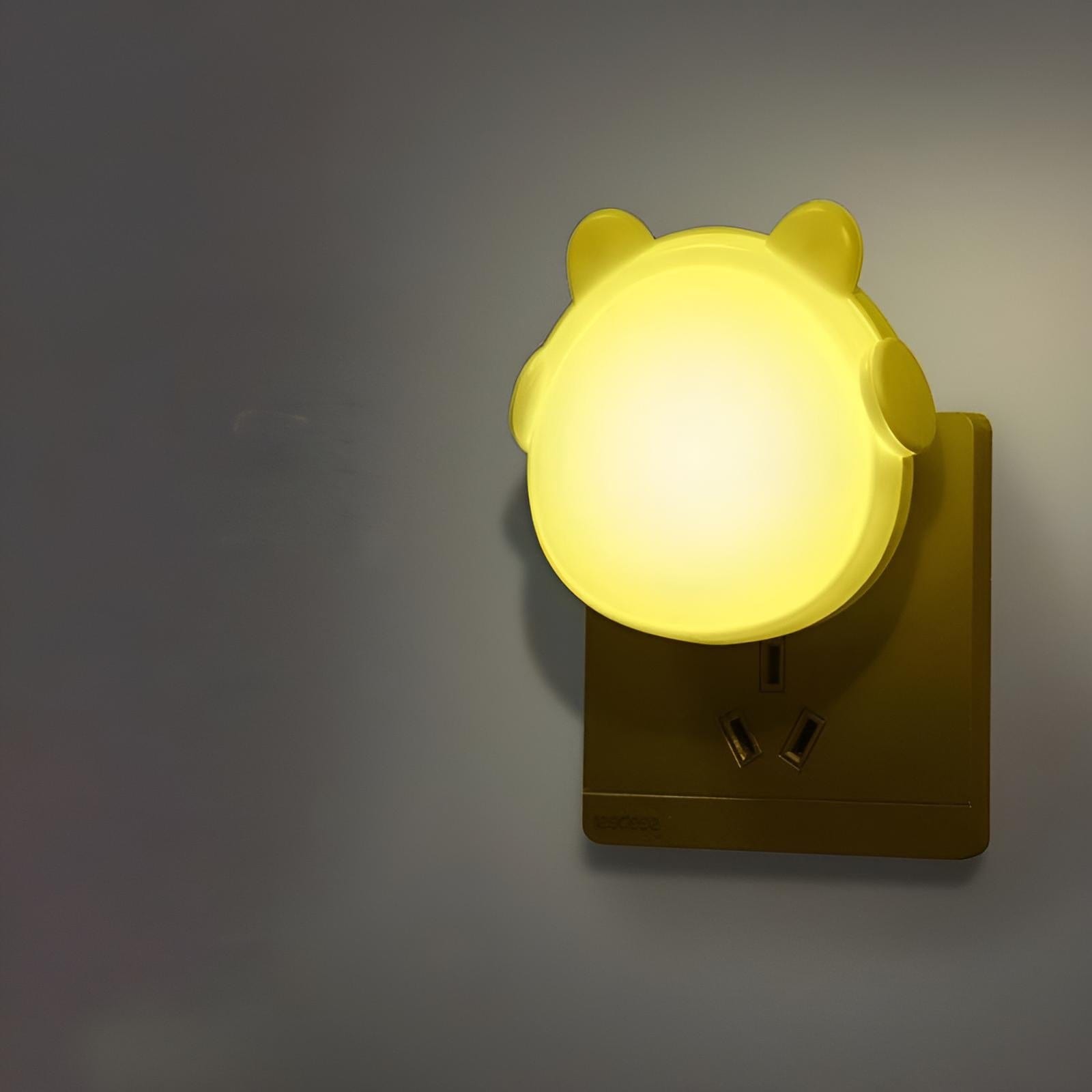 Veilleuse Prise LED Ourson Mignon Jaune