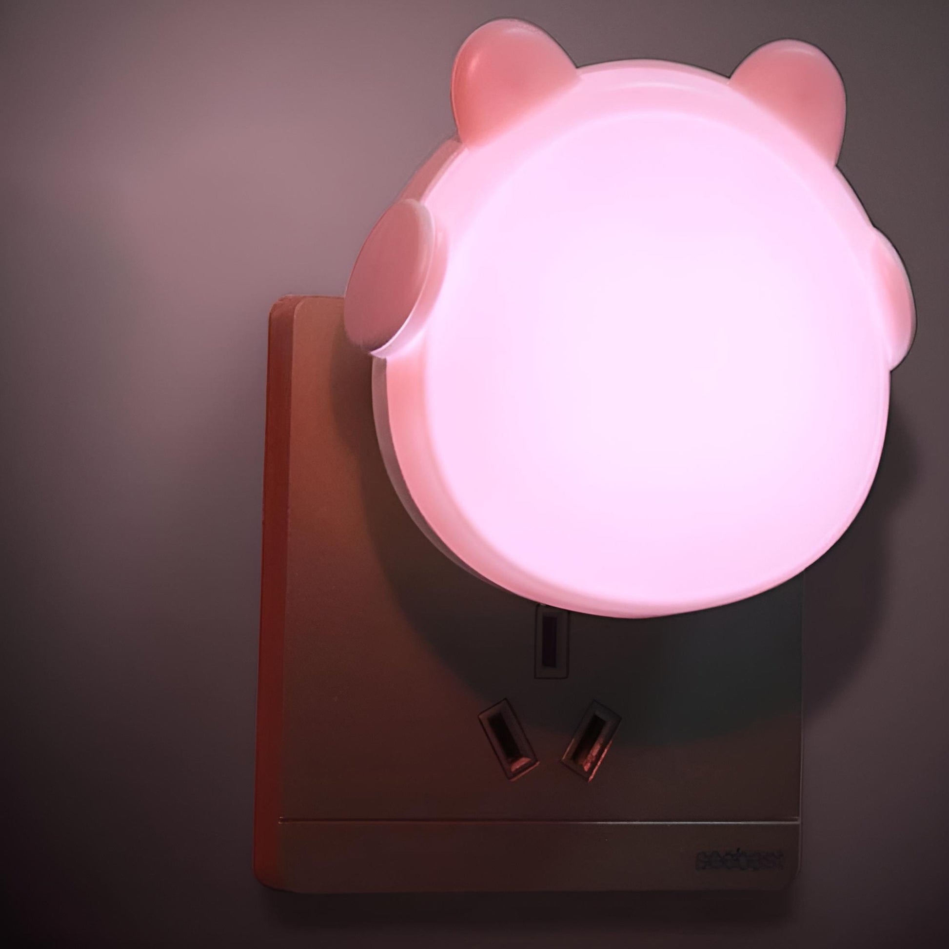 Veilleuse Prise LED Ourson Mignon Rose