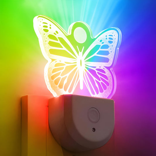Veilleuse Prise Papillon Multicolore