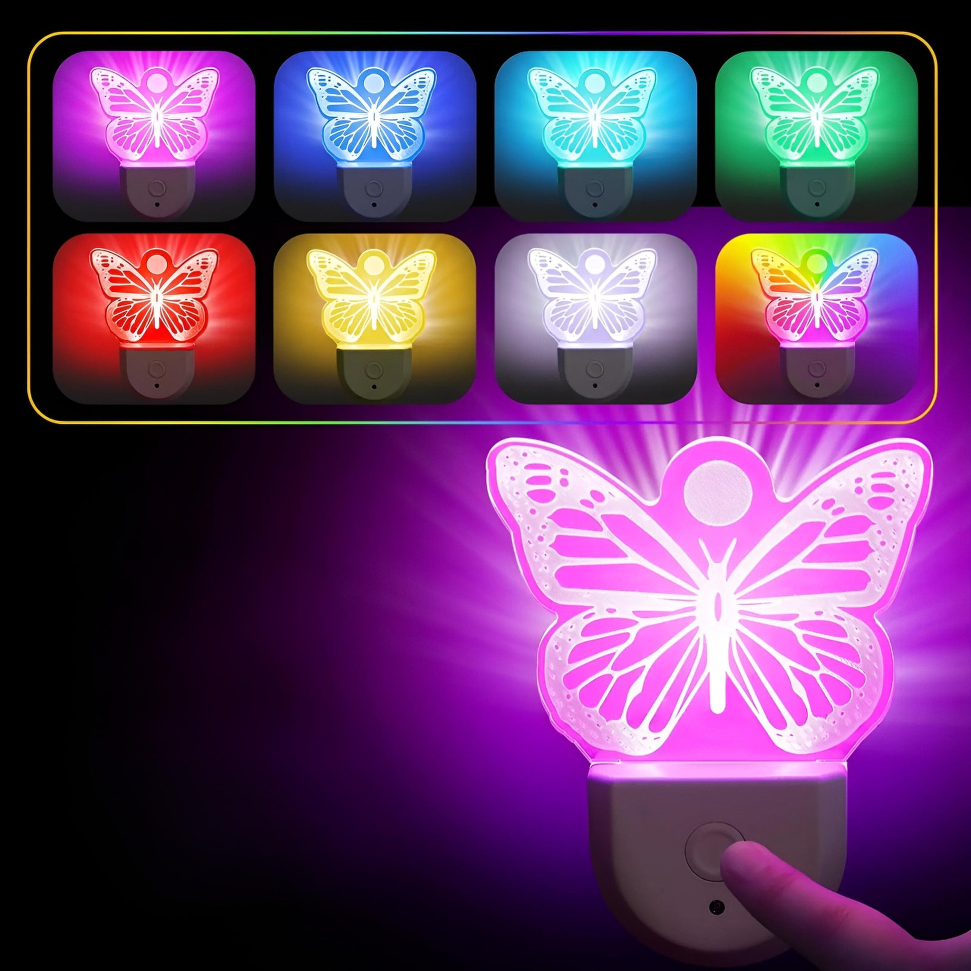 Veilleuse Prise Papillon Multicolore