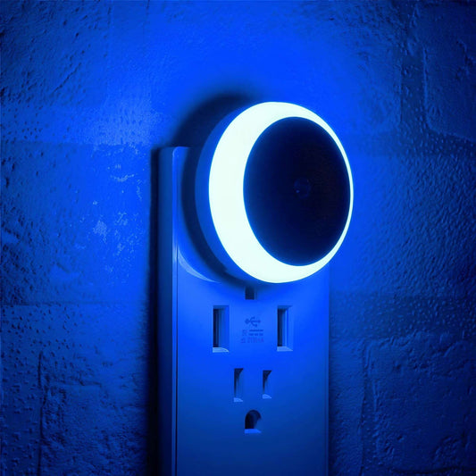 Veilleuse Prise Ronde Bleue