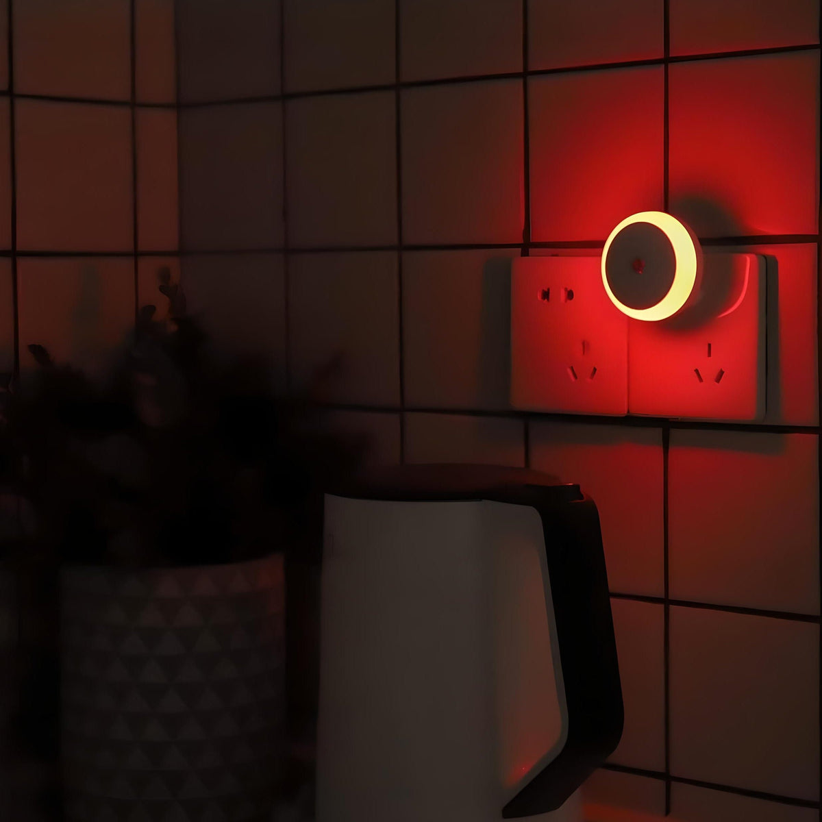 Veilleuse Prise Ronde Rouge