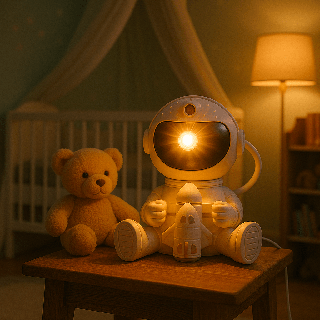 Veilleuse Projection Astronaute avec Fusée