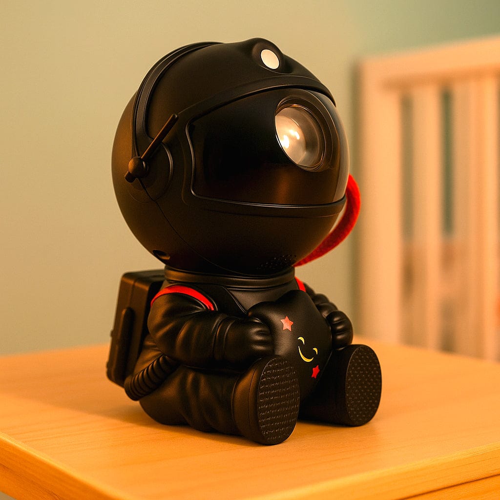 Veilleuse Projection Astronaute Étoile Noire