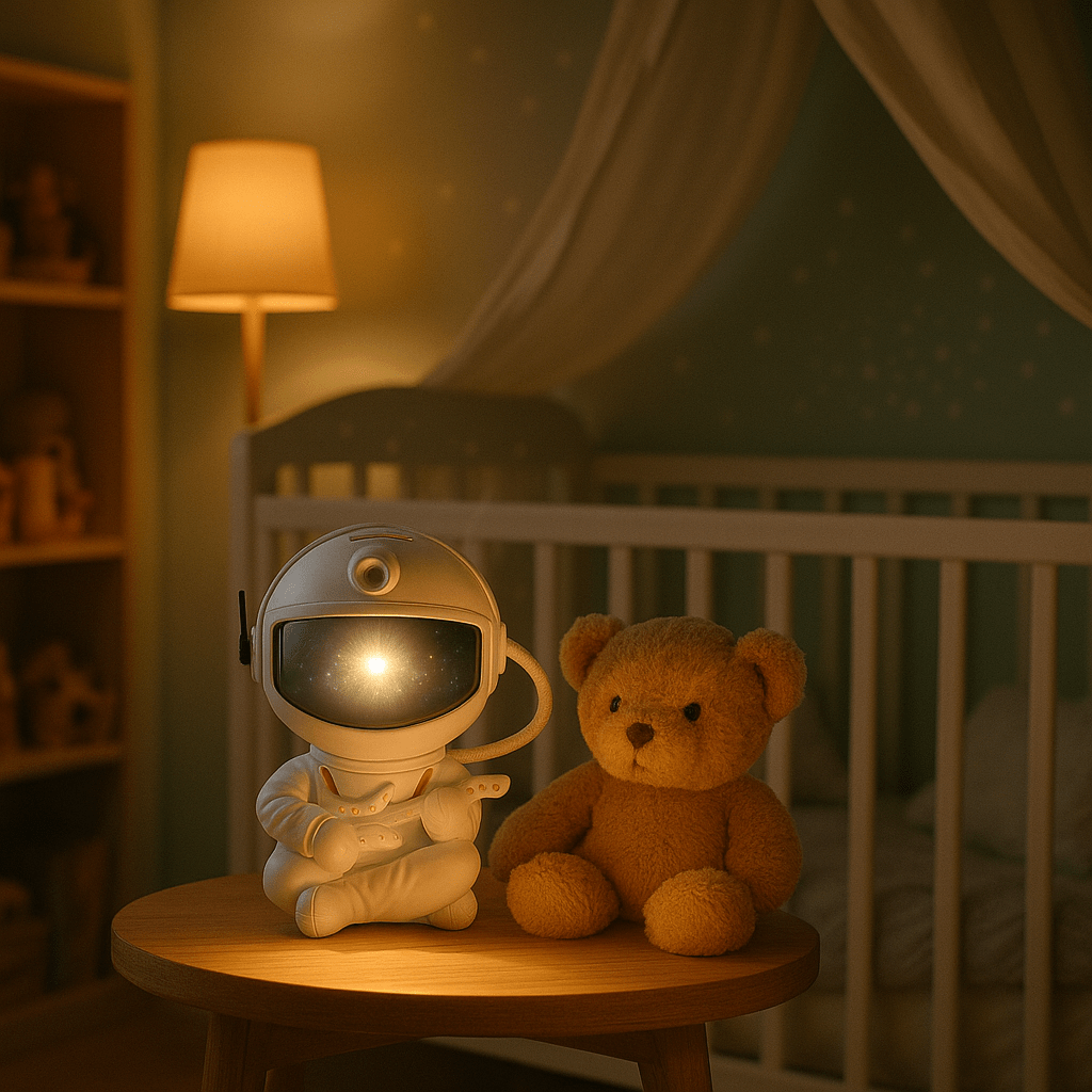 Veilleuse Projection Astronaute Guitare Blanche