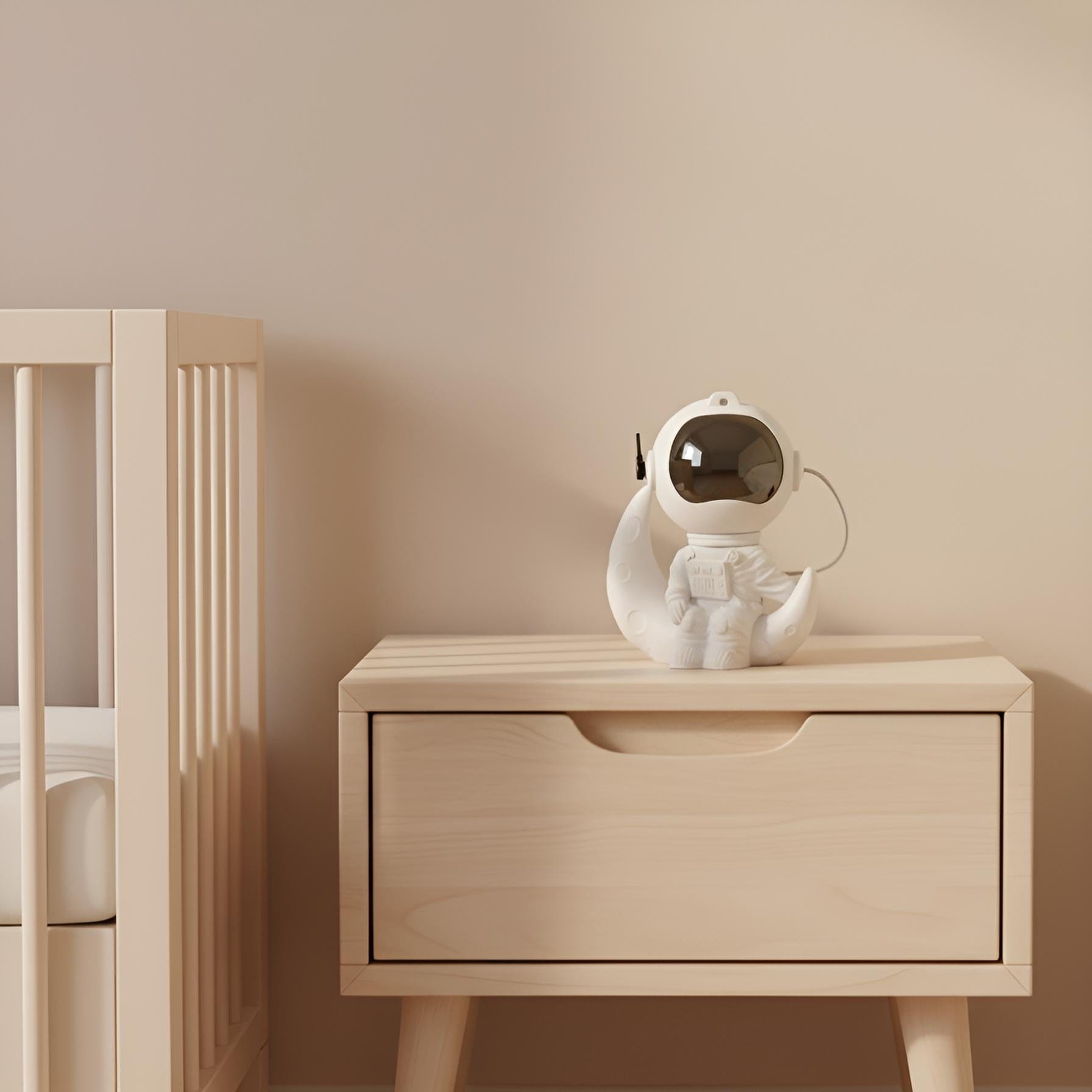 Veilleuse Projection Astronaute sur Croissant Lune