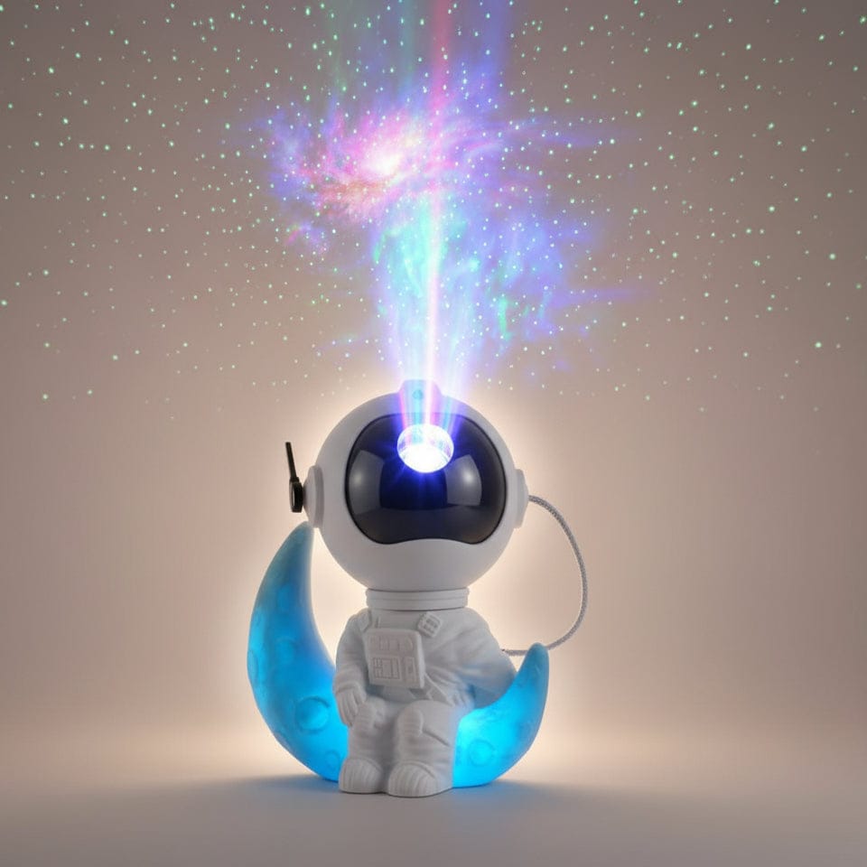 Veilleuse Projection Astronaute sur Croissant Lune